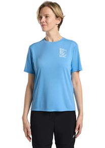Jack Wolfskin Damen T-Shirt "VONNAN GRAPHIC T W"explore, midblau, Gr. L, Oberstoff 100% POLYESTER, Shirts
