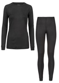 WHISTLER Damen Funktionsshirt "Funktionswäsche-Set Oppdal", schwarz, sportlich, Gr. 46, unifarben, 100% Polyester, Shirts, mit Langarmshirt und Tight