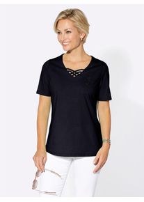 Classic Basics Damen Kurzarmshirt "Shirt", blau, Gr. 40, unifarben, 50% Baumwolle, 50% Modal, Shirts
