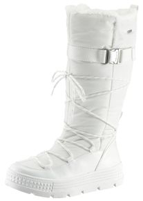 Tamaris Damen Snowboots, Gr. 40, weiß, Textil, Lacklederimitat, unifarben, modisch, Schuhe, Plateau, Winterstiefel, Schneestiefel in schmaler Form