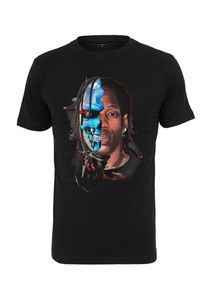 MisterTee Herren T-Shirt "MisterTee Herren Half Face Tee", schwarz, casual, Gr. M, unifarben, 100% Baumwolle, Shirts