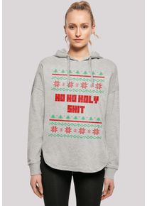 F4NT4STIC Damen Kapuzenpullover "Ho Ho Holy", grau, casual, Gr. XS, Obermaterial: 100% Baumwolle, Pullover, Print