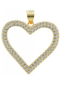 Adelia´s ADELIA ́S Damen Ketten-Anhänger "Neuheit 2025 - trendiger Herz Anhänger aus 925 Sterling Silber", Silber 925 (Sterlingsilber), gold, Silber 925