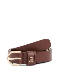 Tommy Hilfiger Damen Ledergürtel "ESSENTIAL EFFORTLESS 2.5"rich walnut, casual, Gr. 80, unifarben, Rindsleder, Gürtel, Logoemblem, weiche Haptik,