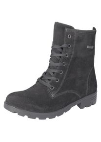 Ricosta Kinder Schnürstiefel "Disera WMS: normal", Gr. 33, schwarz, Leder, casual, Schuhe, Bikerboots, Winterstiefel, Boots mit Blockabsatz