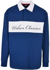 Urban Classics Herren Longsleeve "Urban Classics Herren Oversized Rugby Longsleeve", blau, klassisch, Gr. M, unifarben, 100% Baumwolle, Shirts