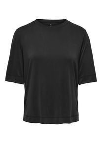 Only Damen Kurzarmshirt "ONLHANNAH S/S O-NECK TOP JRS", schwarz, modisch, Gr. M, unifarben, Jersey, Obermaterial: 67% Viskose, 33% Polyester, Shirts