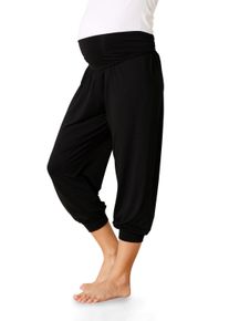 Neun Monate Damen Umstandsharemshose "Viskose Haremshose für Schwangerschaft und Stillzeit", schwarz, Basic, Gr. 40, unifarben, Jersey, Obermaterial: