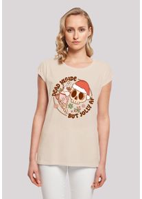 F4NT4STIC Damen T-Shirt "Dead inside but jolly AF Weihnachten", weiß, casual, Gr. XXL, Obermaterial: 100% Baumwolle, Shirts, Premium Qualität,