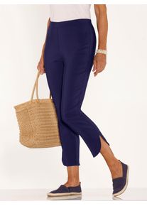 Classic Basics Damen 7/8-Hose, blau, Gr. 54, unifarben, 85% Polyester, 12% Viskose, 3% Elasthan, Hosen