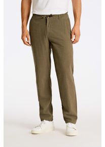 LINDBERGH Herren Leinenhose, grün, casual, Gr. XXL, Web, Obermaterial: 55% Leinen, 45% Baumwolle, Hosen, mit Gummizug und Kordel