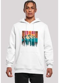 F4NT4STIC Herren Kapuzenpullover "Berg Sonnenuntergang Retro", weiß, casual, Gr. L, Obermaterial: 65% Baumwolle, 35% Polyester, Pullover, Premium