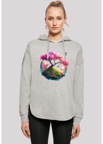 F4NT4STIC Damen Kapuzenpullover "Kirschblüten Baum Oversize Hoodie", grau, casual, Gr. S, Obermaterial: 100% Baumwolle, Pullover, Print