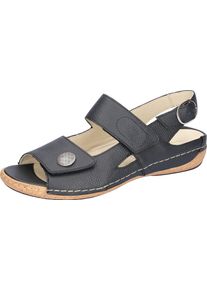 Waldläufer WALDLÄUFER Damen Sandale "HELIETT", Gr. 7, blau, Glattleder, klassisch, Schuhe, Sommerschuh, Sandalette, Keilabsatz, mit Klettverschlüssen, H-Weite