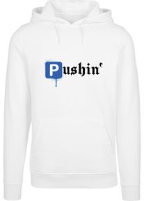 MisterTee Herren Kapuzensweatshirt "MisterTee Herren Pushin P Hoody", weiß, Gr. XL, bedruckt, 65% Baumwolle, 35% Polyester, Sweatshirts