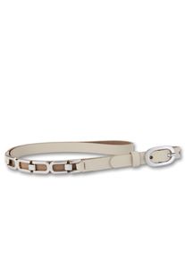 Bernd Götz BERND GÖTZ Damen Ledergürtel, beige, modisch,feminin,casual, Gr. 85, unifarben mit Farbeinsatz, glänzend, Rindsleder, Gürtel, mit Kettendetail