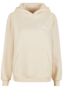 MISS TEE Damen Kapuzenpullover "Miss Tee Good Vibes Puff Print", beige, casual, Gr. XL, mehrfarbig, 70% Baumwolle, 30% Polyester, Pullover