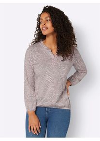 Inspirationen Damen Langarmshirt "Druck-Shirt", beige, Gr. 38, gemustert, mehrfarbig, bedruckt, 50% Baumwolle, 50% Modal, Shirts