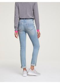 Heine Damen Röhrenjeans, blau, Gr. 24, unifarben, 98% Baumwolle, 2% Elasthan, Miedereinsatz:20% Elasthan, 80% Polyamid, Jeans