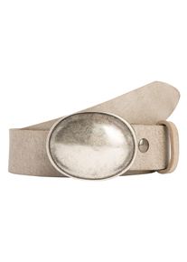 Damen Ledergürtel, grau, casual,modisch, Gr. 90, RETTUNGSRING BY SHOWROOM 019, unifarben, Leder, Gürtel, mit austauschbarer Schließe »Oval Gewölbt