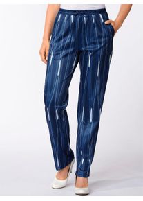 Classic Basics Damen Jerseyhose, blau, Gr. 20, gemustert, 100% Polyester, Hosen