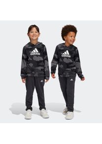 Kinder Trainingsanzug "LK CAMO HD SET", grau, sportlich, Gr. 104, adidas Sportswear, Obermaterial: 70% Baumwolle, 30% Polyester, Sportanzüge