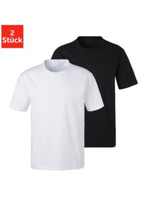 Herren T-Shirt, schwarz-weiß, Basic, Gr. S, BENCH. LOUNGEWEAR, unifarben, Obermaterial: 100% Baumwolle, Shirts, Basic in uni