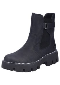 Rieker Damen Chelseaboots, Gr. 40, schwarz, Lederimitat, unifarben, modisch, Schuhe, Schlupfboots, Stiefelette, Plateau, mit Innenreißverschluss