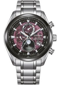 Citizen Herren Funkchronograph "Tsuki-yomi", silber, Armbanduhren, Armbanduhr, Herrenuhr, Solar, Titan, Stoppfunktion, Mondphase