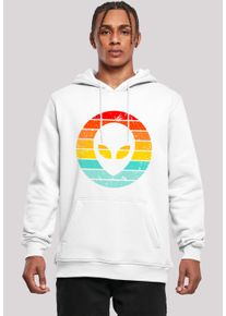 F4NT4STIC Herren Kapuzenpullover "Alien Retro Sonnenuntergang", weiß, casual, Gr. XS, Obermaterial: 65% Baumwolle, 35% Polyester, Pullover, Premium