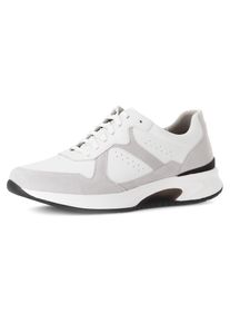 Herren Keilsneaker, Gabor Rollingsoft, Gr. 12, grau, Glattleder, Veloursleder, sportlich, Schuhe, Freizeitschuh, Halbschuh, Schnürer, gepolsterter