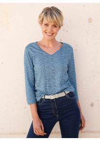 Classic Basics Damen 3/4-Arm-Shirt "Shirt", blau, Gr. 44, meliert, 50% Baumwolle, 50% Viskose, Shirts