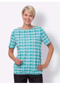 Classic Basics Damen T-Shirt "Druck-Shirt", blau, Gr. 40, gemustert, mehrfarbig, 100% Baumwolle, Shirts