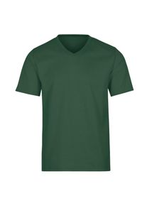 TRIGEMA Damen T-Shirt "TRIGEMA V-Shirt DELUXE Baumwolle", grün, Basic, Gr. M, 100% Baumwolle, Shirts