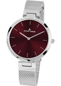 Jacques Lemans Damen Quarzuhr "Milano, 1-2110E", silber, Armbanduhren, Armbanduhr, Damenuhr, gehärtetes Crystexglas, Edelstahlarmband