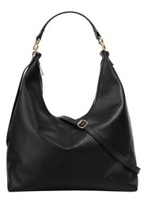 Samantha Look Damen Shopper, schwarz, Leder, unifarben, leicht glänzend, Taschen, Made in Italy, Große Handtasche mit Smartphonefach