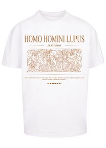 2Y STUDIOS Herren T-Shirt "2Y Studios Herren Homini Oversize Tee", weiß, casual, Gr. L, bedruckt, 100% Baumwolle, Shirts