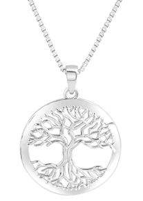 Firetti Damen Kette mit Anhänger "Schmuck Geschenk Silber 925 Halsschmuck Halskette Venezianer Baum", Silber 925 (Sterlingsilber), L: 45cm B: 1mm,