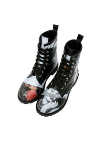 DOGO Damen Schnürboots "Boots Go Back To Being Yourself Damen Boots / Female", Gr. 39, schwarz, Lederimitat, Schuhe, Vegan