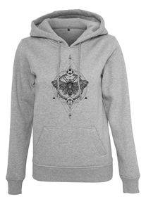 MisterTee Damen Rundhalspullover "MisterTee Damen Ladies Moth Hoody", grau, casual, Gr. M, unifarben, 65% Baumwolle, 35% Polyester, Pullover