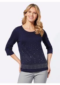 Classic Basics Damen 3/4-Arm-Shirt "3/4-Arm-Shirt", blau, Gr. 56, unifarben, 100% Baumwolle, Shirts