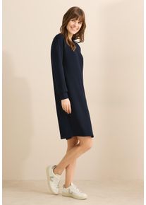 Cecil Damen Midikleid, blau, casual, Gr. L, unifarben, Stoff, 48% Modal, 46% Polyester, 6% Elasthan, Kleider, knielang