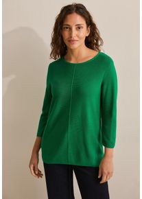 Cecil Damen Strickpullover, grün, casual, Gr. XXL, unifarben, Strick, Obermaterial: 60% Baumwolle, 40% Viskose, Pullover, mit 3/4-Arm und Rundhals