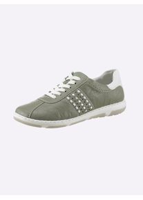 Rieker Damen Sneaker, Gr. 37, grün, Lederimitat, sportlich, Schuhe