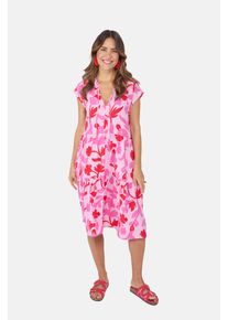 LIEBLINGSSTÜCK LIEBLINGSSTÜCK Damen Sommerkleid, rosa, modisch, Gr. 38, bedruckt, mehrfarbig, gemustert, geblümt, Obermaterial: 100% Baumwolle, Kleider, mit allover