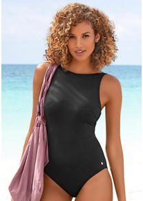 Lascana Damen Badeanzug, schwarz, Gr. 38, unifarben, Microfaser, Polyamid, Badeanzüge, mit Schleifendetail im Rücken