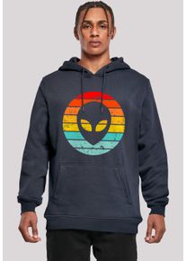 F4NT4STIC Herren Kapuzenpullover "Alien Retro Sonnenuntergang", blau, casual, Gr. M, Obermaterial: 65% Baumwolle, 35% Polyester, Pullover, Premium