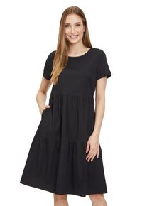 Vera Mont Damen Sommerkleid "Vera Mont Sommerkleid mit Stufen", schwarz, modisch, Gr. 36, Obermaterial: 75% Baumwolle, 22% Polyamid, 3% Elasthan.,