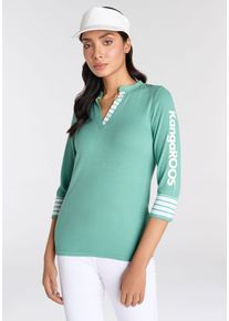 Kangaroos Damen 3/4-Arm-Shirt, grün, casual, Gr. 32, bedruckt, kontrastfarbene Details, unifarben, gestreift, Rippware, Obermaterial: 100% Baumwolle,