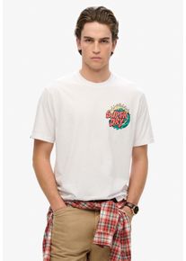 Superdry Herren Rundhalsshirt "OUTDOOR NARRATIVE LOOSE TEE"optic, modisch, Gr. XL, bedruckt, Single Jersey, Obermaterial: 100% Baumwolle, Shirts